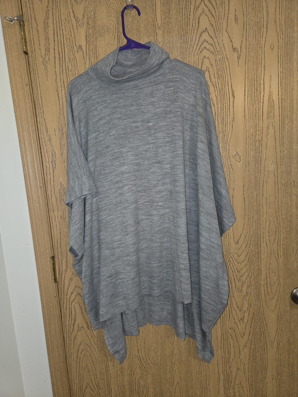 summer & rose Gray Knit Poncho Sweater